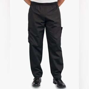 Men’s Black Cargo Chefs Pants- 2 Pairs! Drawstring Waist- Size Small